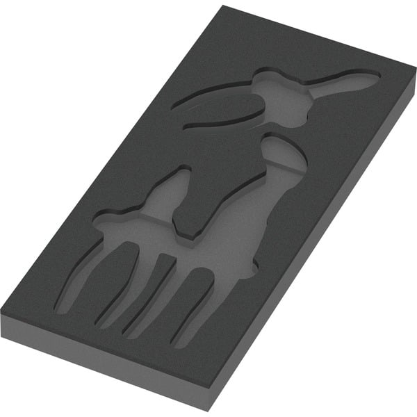 Wera 9880 Schaumstoffeinlage für KNIPEX Zangen Set 1 leer (schwarz/grau für Tool Rebel Werkstattwagen)