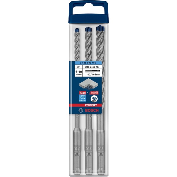 Bosch Professional Expert Hammerbohrer-Satz SDS-plus-7X, 3-teilig 