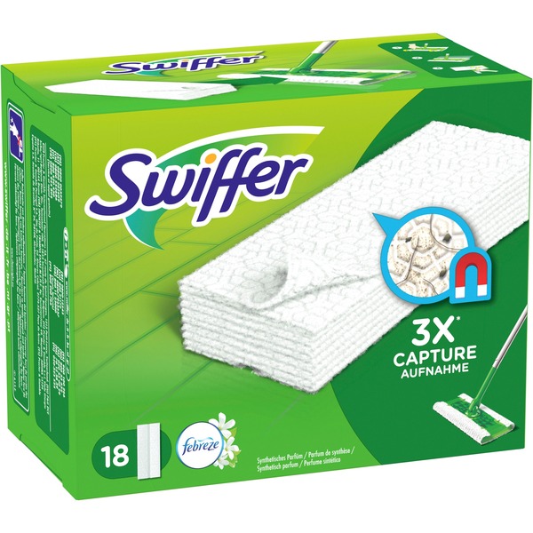 Trockene Bodentücher mit Febreze-Duft, Nachfüllpackung, Reinigungstücher weiß, für Swiffer Bodenwischer