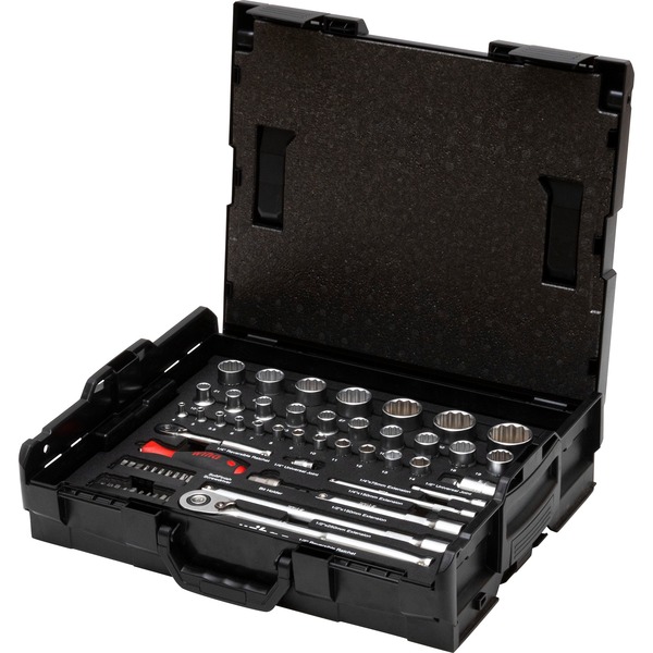 Stanley Steckschlüssel-Set 60-teilig – 1/4", 3/8" Und 1/2" Zoll, Verchromt, Mit Kunststoffkasten