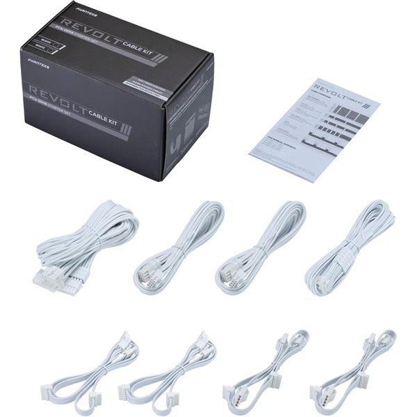 Phanteks Revolt Kabel PCIe Gen5 Starter-Set white weiß, 8-teilig 