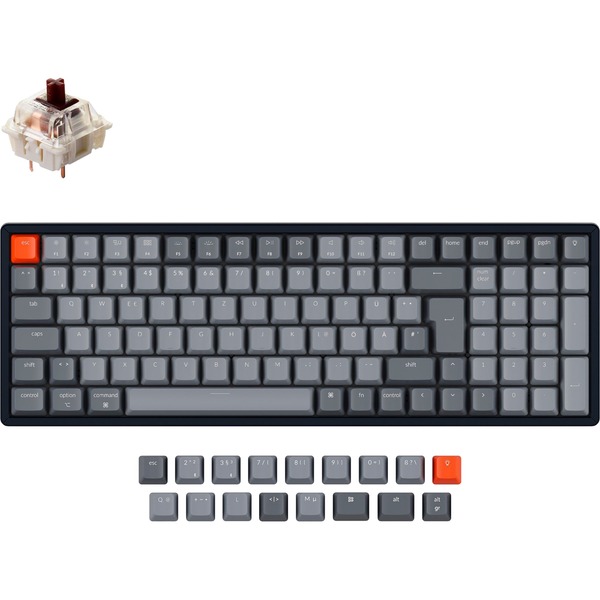 Keychron K4 Version 2, GamingTastatur schwarz/grau, DELayout, Gateron