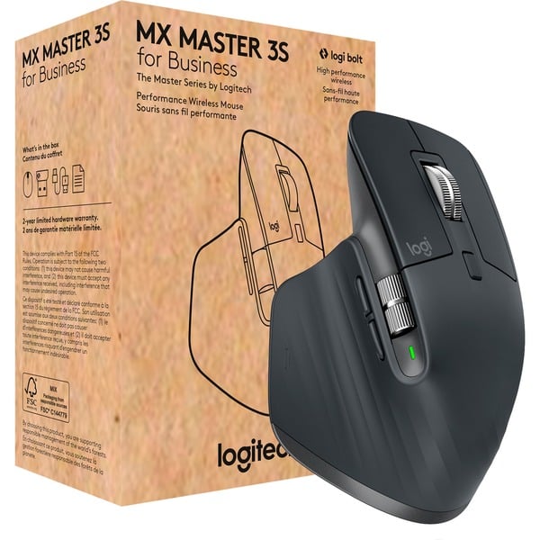 Logitech MX Master 3S for Business, Maus graphit, 7 Tasten, Logi