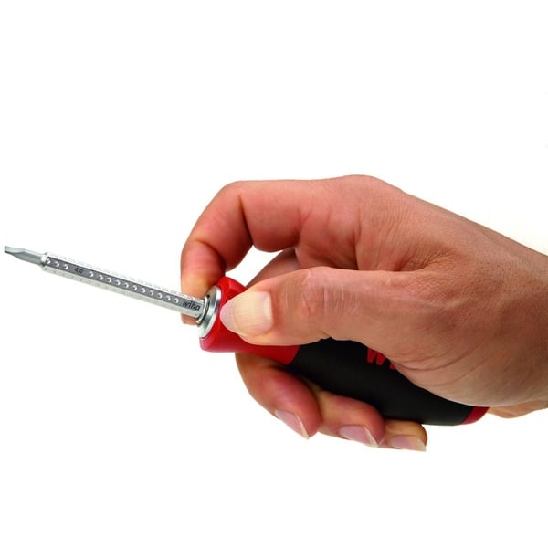 Wiha SYSTEM 6 Schraubendreher-Set, 13-tlg. – Mit Wechselklingen Für Innensechskant, Kreuz, TORX & Schlitz, Inkl. Rolltasche
