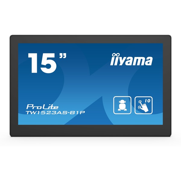 iiyama ProLite TW1523AS-B1P LED-Monitor (39.5 cm(15.6 Zoll) schwarz FullHD Touchscreen Mini HDMI-Ausgang)