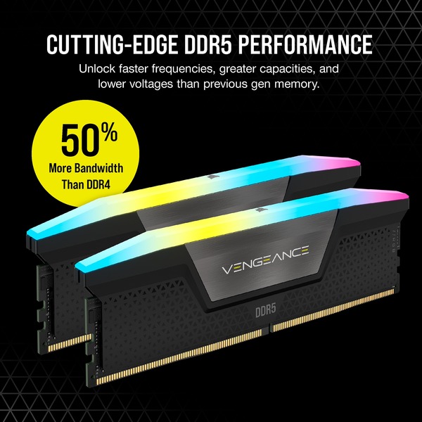 ADATA DDR5 RAM 32 GB Kit (2x16 GB) 6000 MHz – RGB-Beleuchtung, Für Gaming & High-Performance-PCs