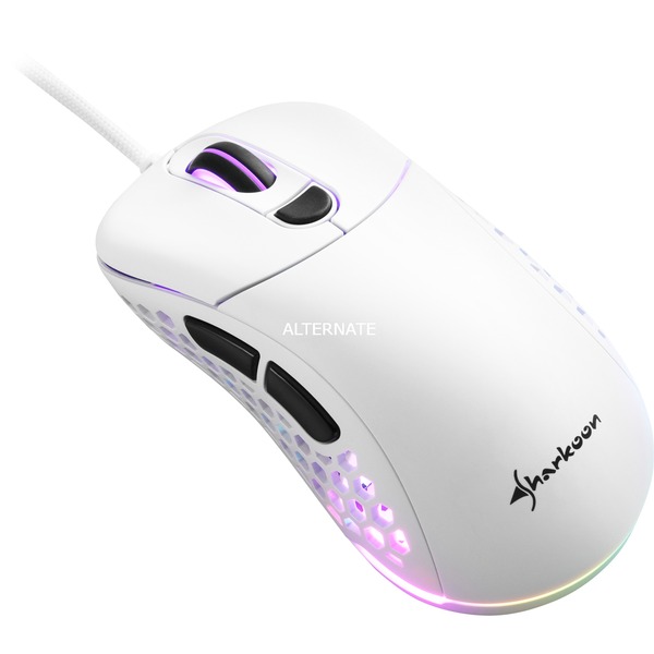 Sharkoon Light² S RGB Gaming Maus – Beidhändig, Nur 78g, 6200 DPI – Mit Waben-Design & RGB-Beleuchtung
