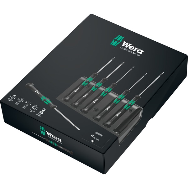 Wera Steckschlüssel-Schraubendrehersatz 2069/6 Kraftform Micro Rack 6 Tlg
