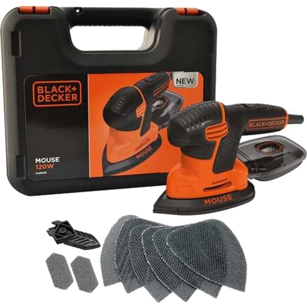 BLACK+DECKER Mouse-Schleifer KA2500K Deltaschleifer (orange/schwarz 120 Watt mit Koffer u. 9-tlg. Schleifzubehör) BLACK+DECKER Mouse-Schleifer KA2500K Deltaschleifer (orange/schwarz 120 Watt mit Koffer u. 9-tlg. Schleifzubehör)