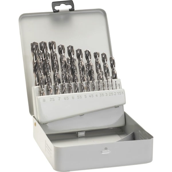 Bosch HSS-G Metallbohrer-Satz Metallkassette 25-teilig (geschliffen DIN 338)