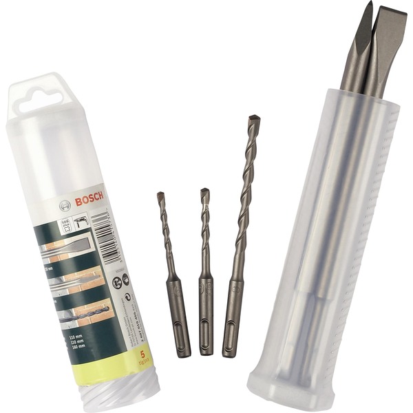 Bosch Meißel- und Hammerbohrer-Set SDS-plus Meißel- & Bohrer-Satz (grün 5-teilig)