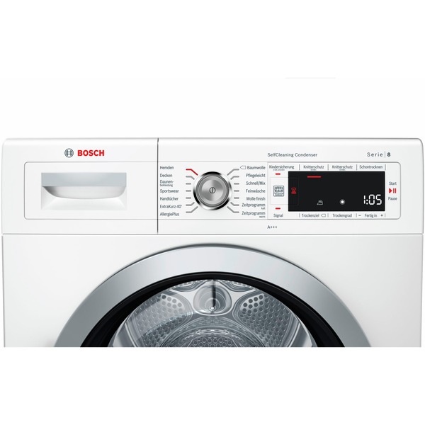 Bosch Home WTW875W0 Serie 8, WärmepumpenKondensationstrockner weiß, Silence