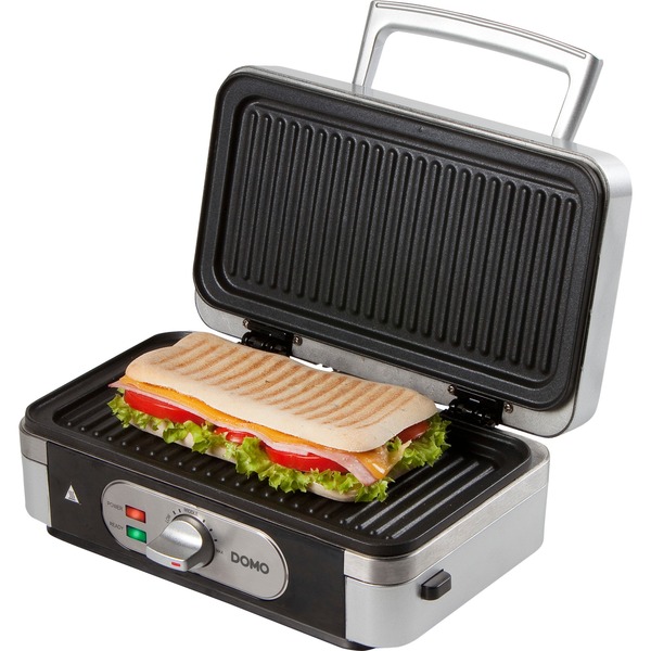 Domo Sandwichtoaster 3in1 DO9136C, Sandwichmaker edelstahl/schwarz