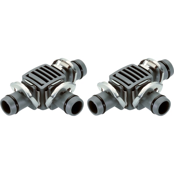 GARDENA Tropfsystem TStück 13mm (1/2"), Verbindung grau, 2 Stück