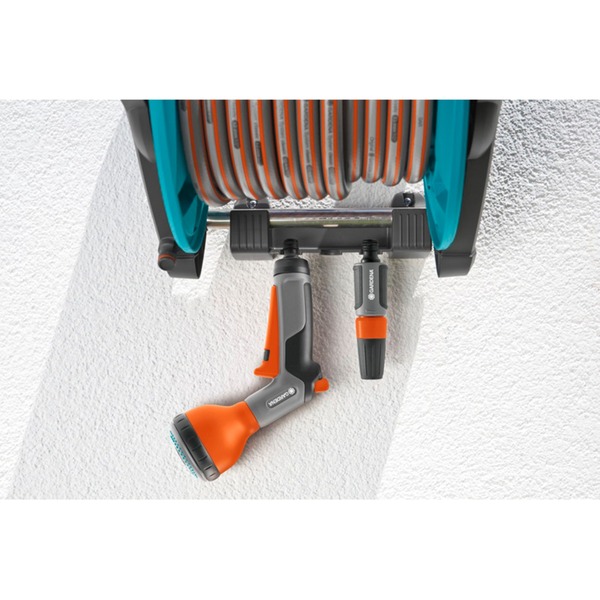 GARDENA WandSchlauchtrommel Classic 50 Set, mit Schlauch grau/türkis