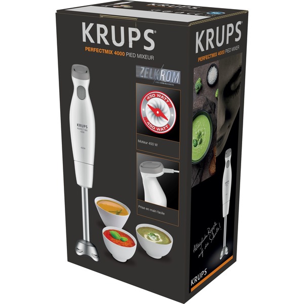 Krups Perfectmix 4000, Stabmixer weiß/grau