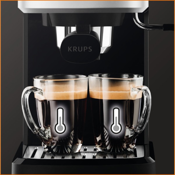 Krups XP 3440 Calvi EspressoAutomat, Espressomaschine schwarz/silber