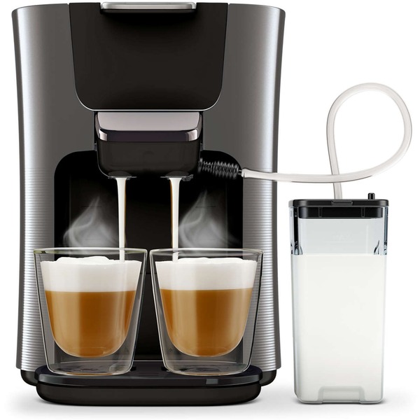 Senseo Kaffeepadmaschine Hd6574 50 Latte Duo Philips Senseo Latte Duo Plus HD6574/50, Padmaschine titan/schwarz