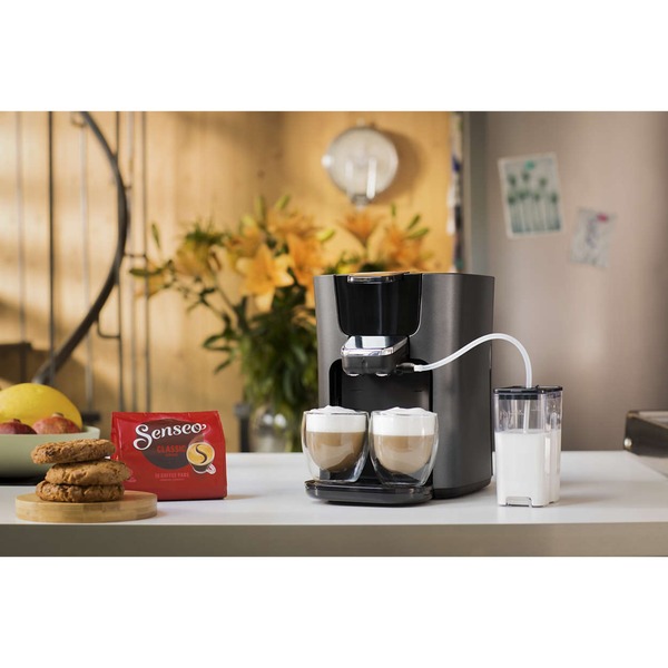 Senseo Kaffeepadmaschine Hd6574 50 Latte Duo Philips Senseo Latte Duo Plus HD6574/50, Padmaschine titan/schwarz