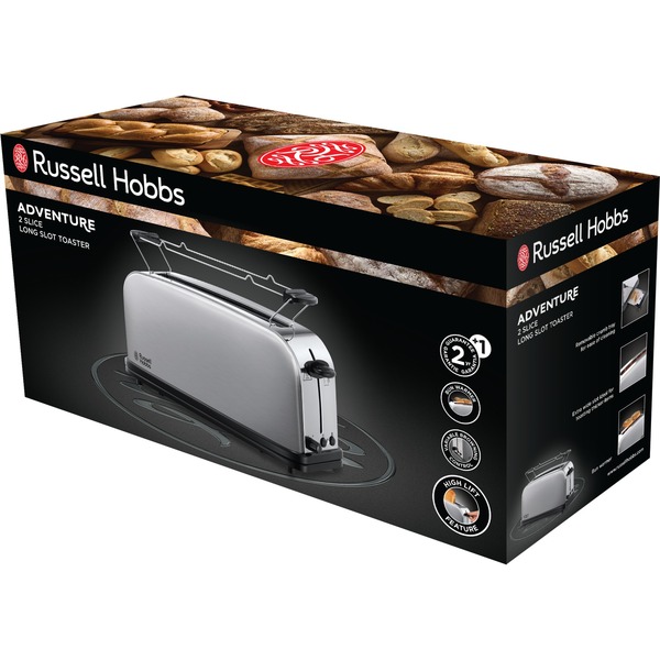 Russell Hobbs LangschlitzToaster 2139656 edelstahl gebürstet/schwarz