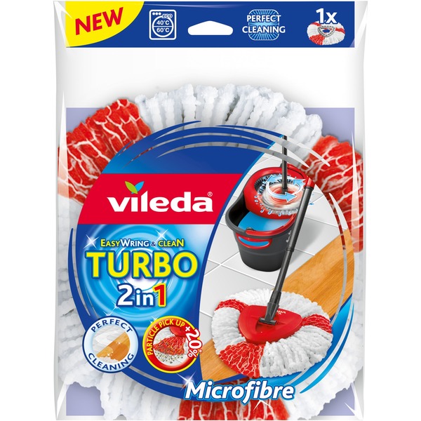 Vileda Turbo 2in1 Wischkopf Bodenwischer (weiß/rot für Wischmop EasyWring & Clean)