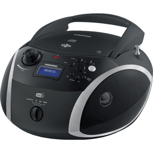 Nordamerika kursiv F.Kr. Grundig GRB 4000, CD-Player schwarz/silber, FM/DAB+ Radio, CD-R/RW,  Bluetooth
