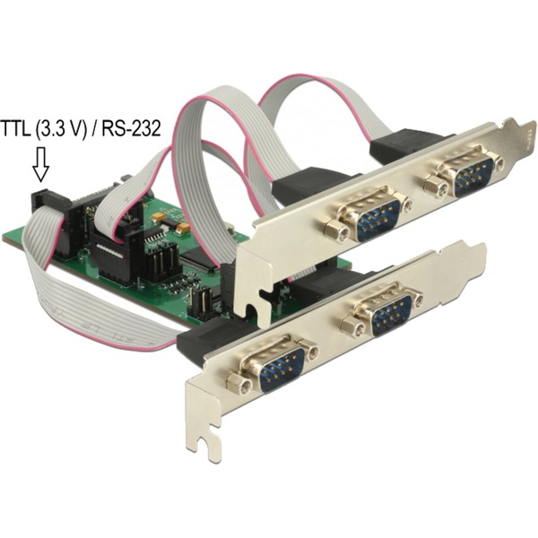 DeLOCK PCI Express Karte > 3 x Seriell RS-232 + 1 x TTL 3,3 V / RS-232