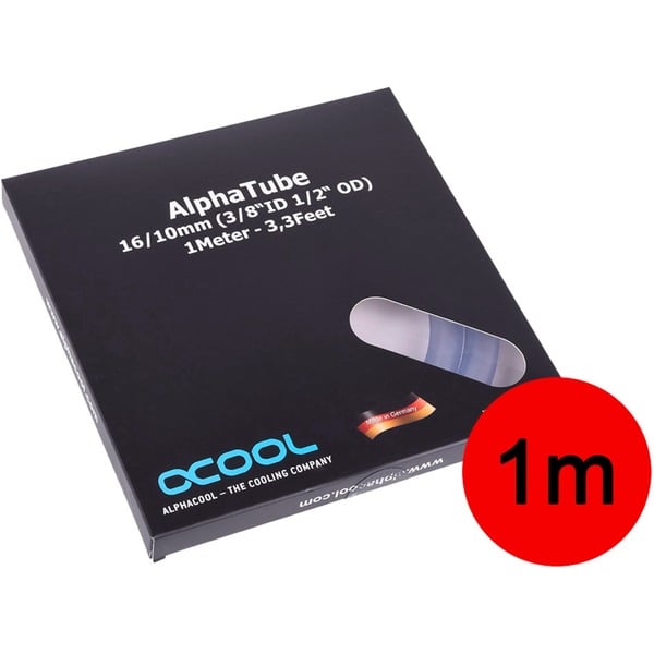 Alphacool AlphaTube Wasserkühlungsschlauch – 10/13mm, 3m, Transparent, Für PC-Wasserkühlungen