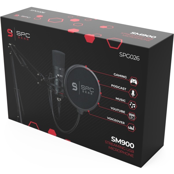 SPC Gear SM900 Streaming USB Microphone; Mikrofon schwarz