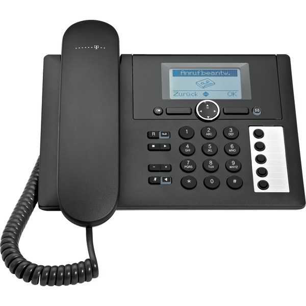 Telekom Concept PA 415, analoges Telefon schwarz, mit Anrufbeantworter