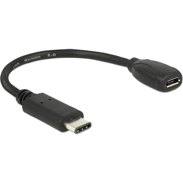 DeLOCK USB ausziehbares Ladekabel 2in1 für Smartphones und Tablets/USB zu USB-C rot/schwarz