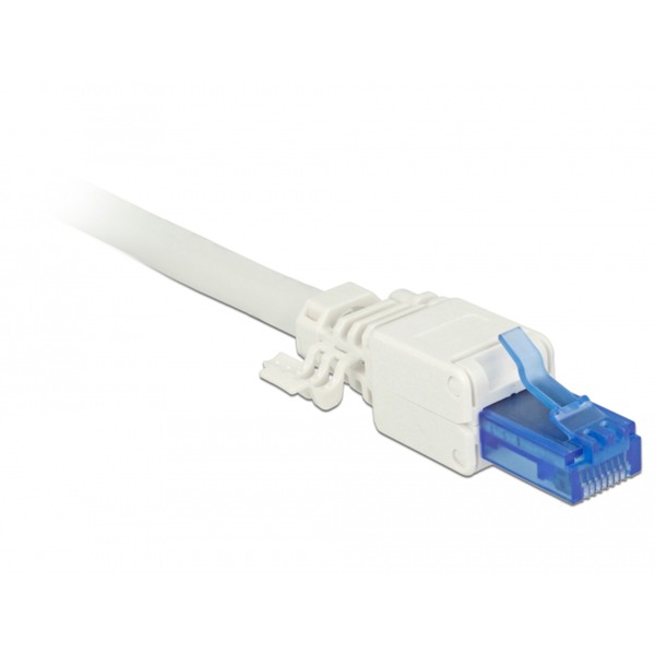 DeLOCK RJ-45 Stecker Cat.6a UTP, werkzeugfrei weiß, 2 Stück 