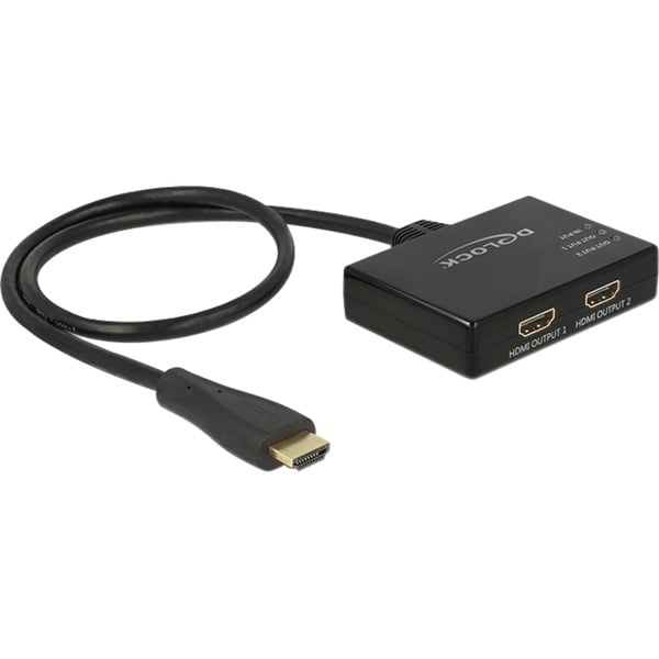 DeLOCK Splitter 1x HDMI Stecker > 2x HDMI out 4K, HDMI Splitter schwarz ...