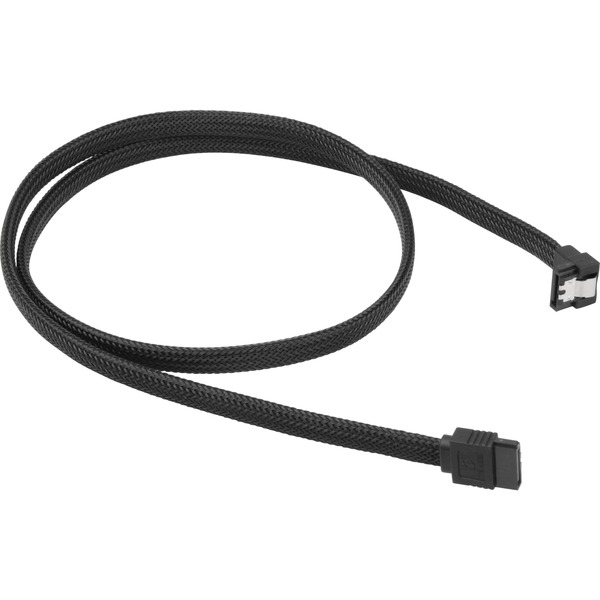 Sharkoon Sata III Kabel 90° sleeve (schwarz 100 cm)