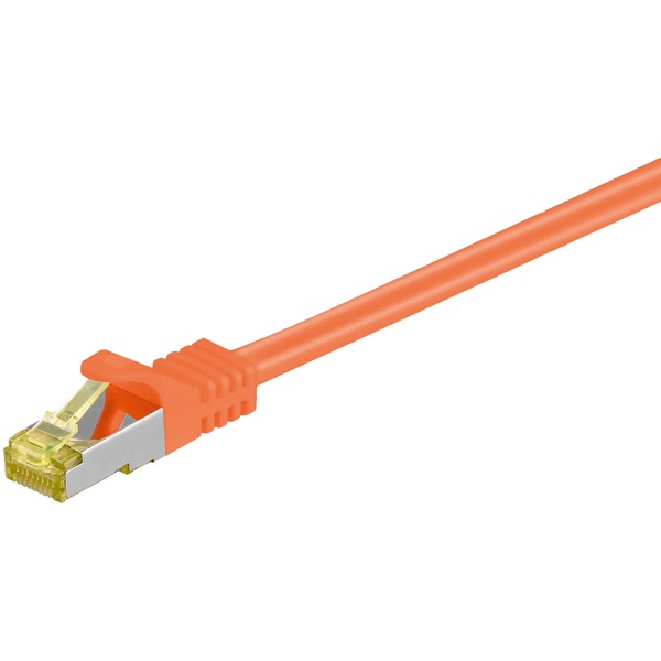 goobay Patchkabel RJ-45 SFTP, mit Cat 7 Rohkabel orange, 5 Meter 