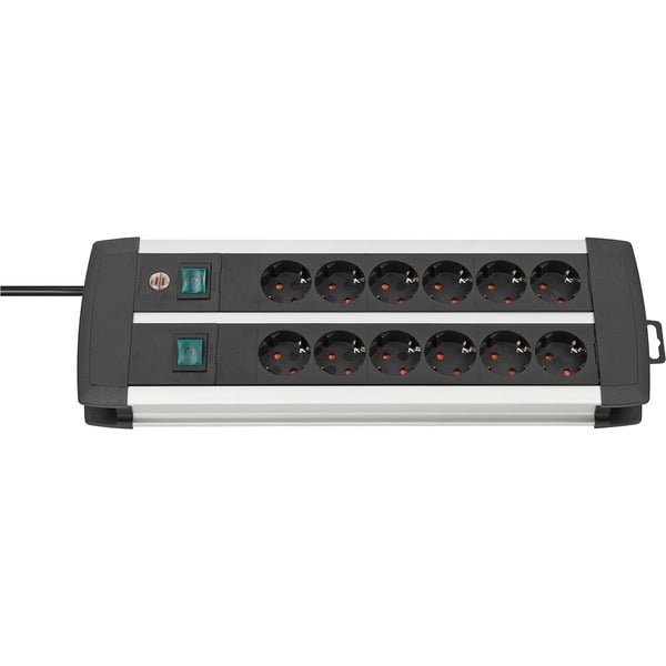 Brennenstuhl Premium-Alu-Line Steckdosenleiste 12-fach Duo schwarz 