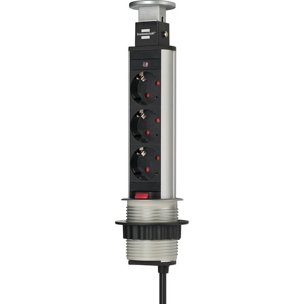 Brennenstuhl Tower Power versenkbare Steckdosenleiste 3-fach 