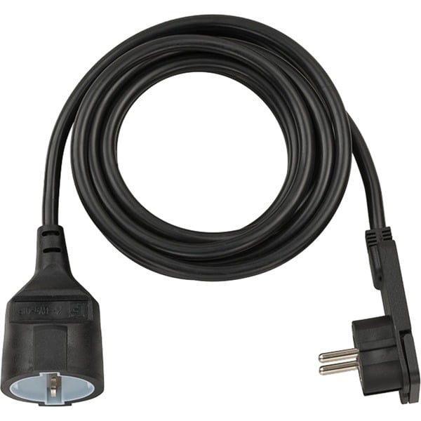 Brennenstuhl Verlängerungskabel, 1x WinkelFlachstecker schwarz, 3 Meter