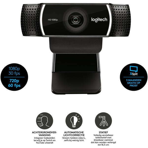 Logitech C922 Pro Stream Webcam schwarz