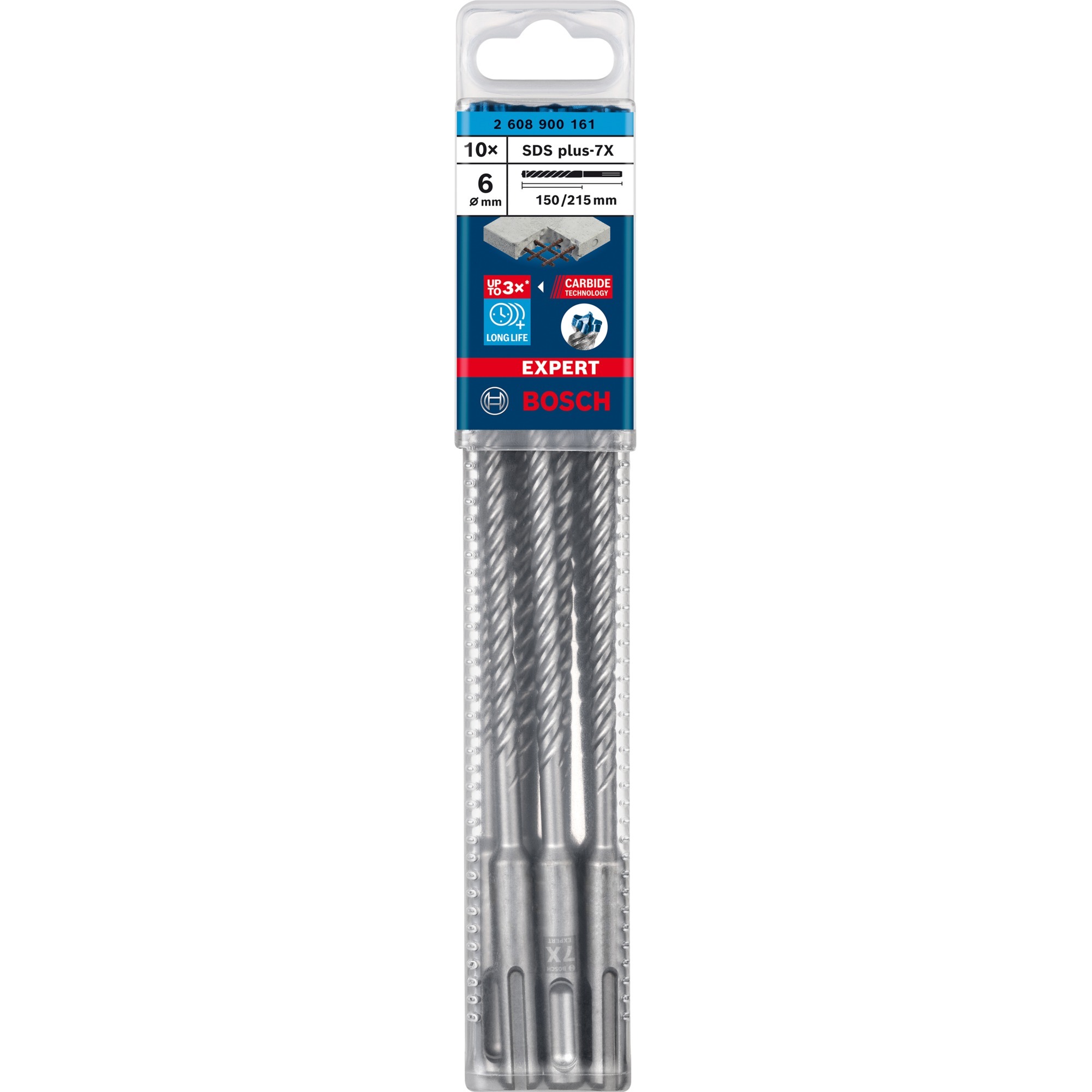 EXPERT Hammerbohrer SDS-plus-7X, Ø 6mm, 10 Stück