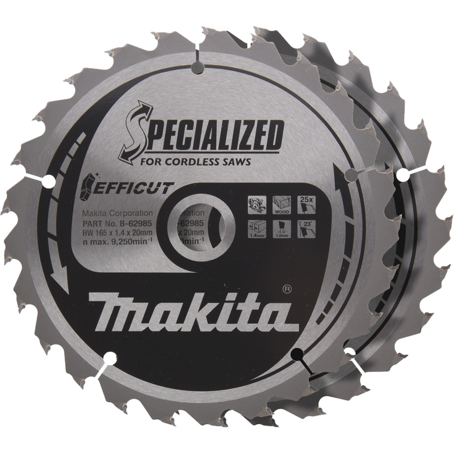Kreissägeblatt EFFICUT B-62985-2, Ø 165mm, 25Z