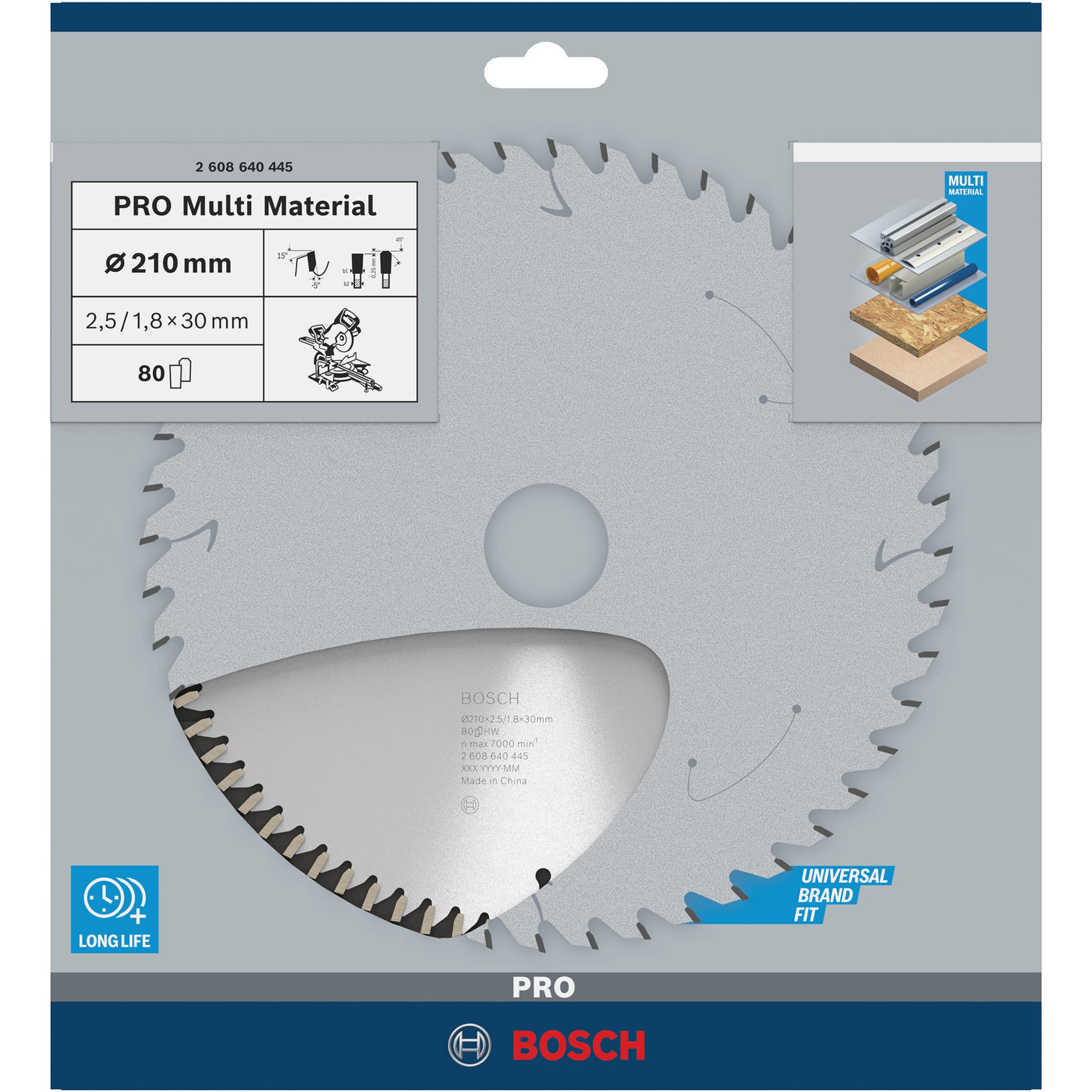 PRO Multi Material Kreissägeblatt, Ø 210mm, 80Z