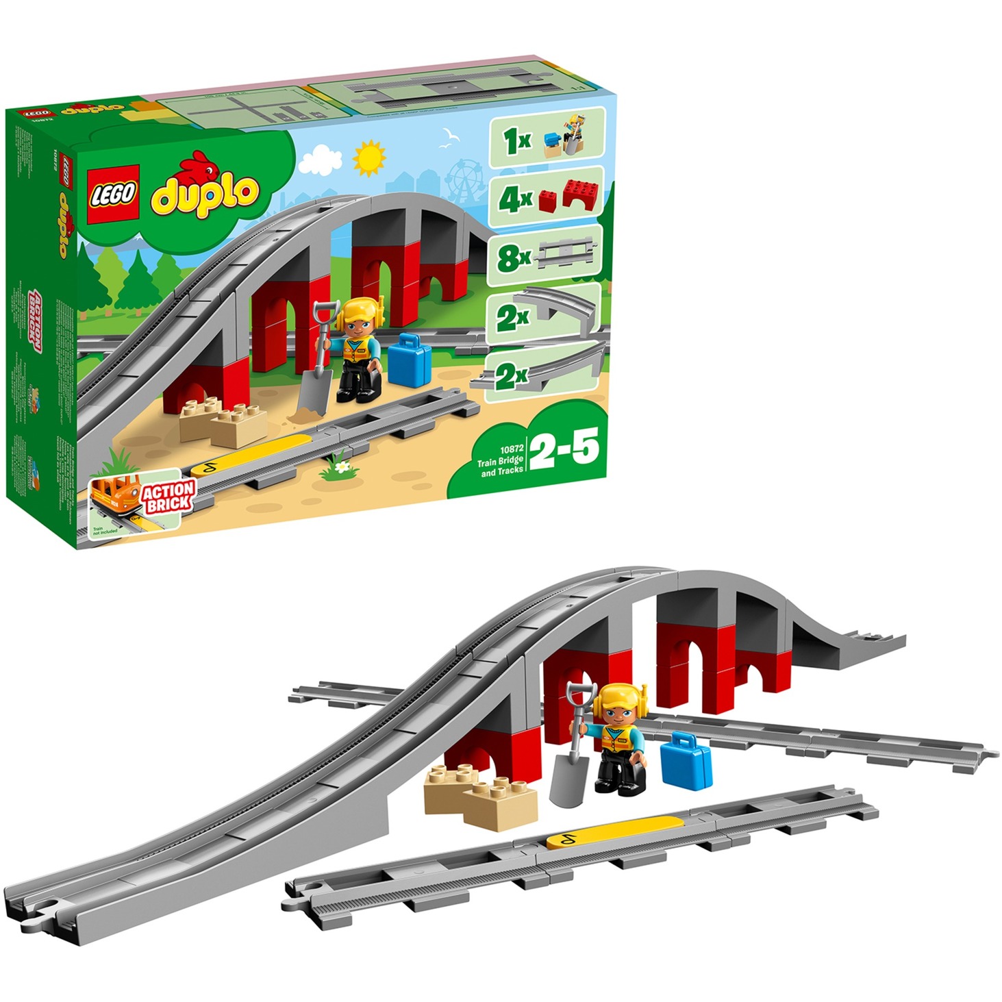 Spielzeug: Lego 10872 DUPLO Eisenbahnbrücke und Schienen
