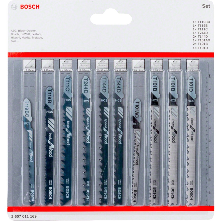 Bosch Stichsägeblatt-Satz für Holz, 10-teilig | 03165140913409 Bosch Stichsägeblatt-Satz für Holz, 10-teilig | 03165140913409