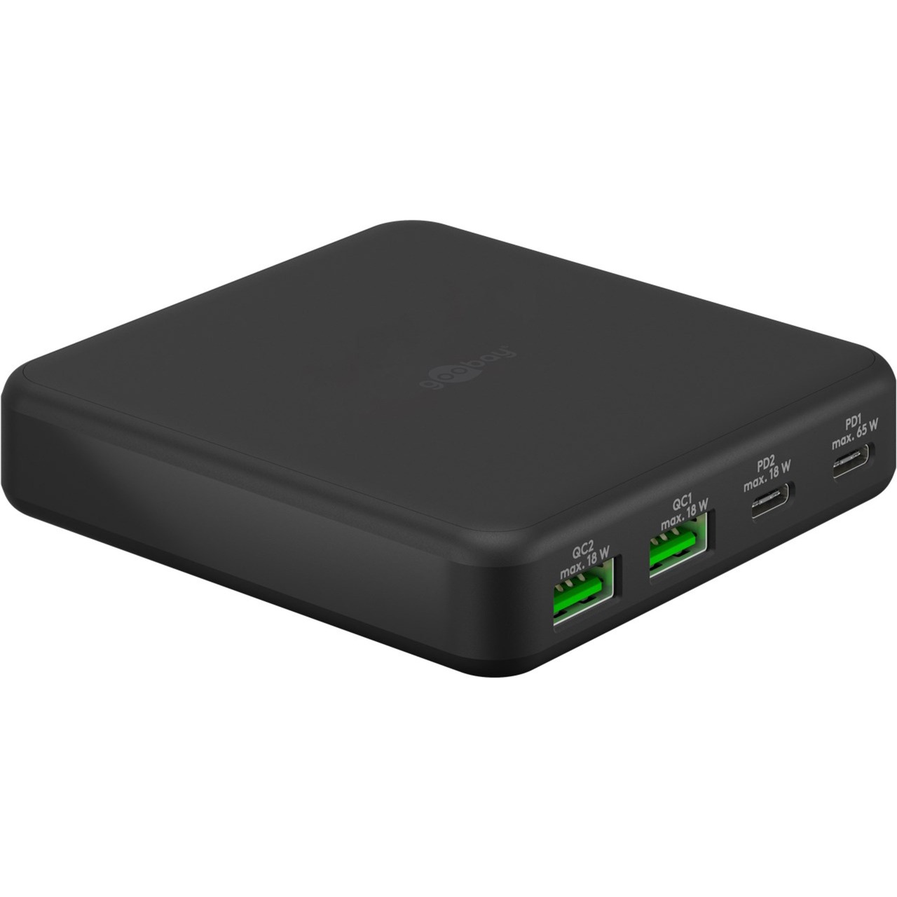 Goobay USB-C Multiport-Tischladegerät, PD, GaN, 65 Watt | 04040849617720 Goobay USB-C Multiport-Tischladegerät, PD, GaN, 65 Watt | 04040849617720