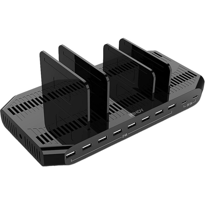 120W 10 Port USB-Ladestation, 8x USB-A + 2x USB-C