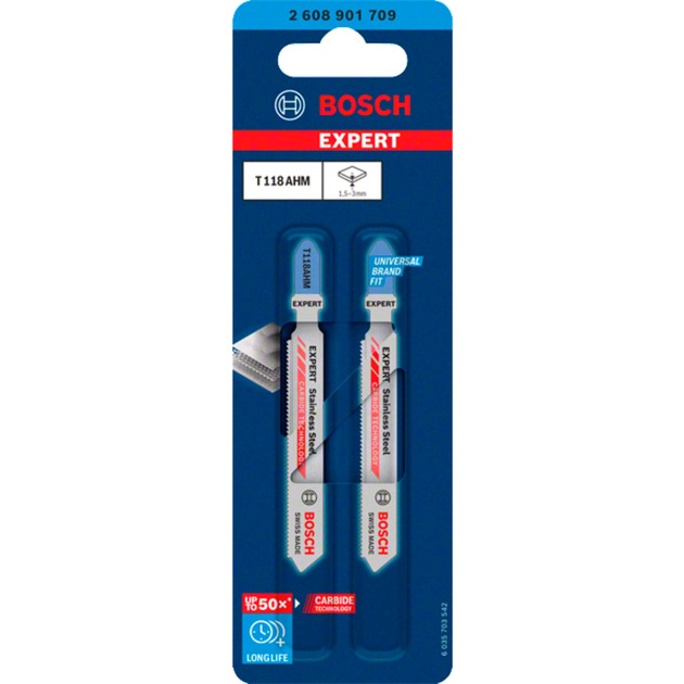 Bosch Expert Carbide Stichsägeblatt T 118 AHM “Stainless Steel“ | 04059952657363 Bosch Expert Carbide Stichsägeblatt T 118 AHM “Stainless Steel“ | 04059952657363