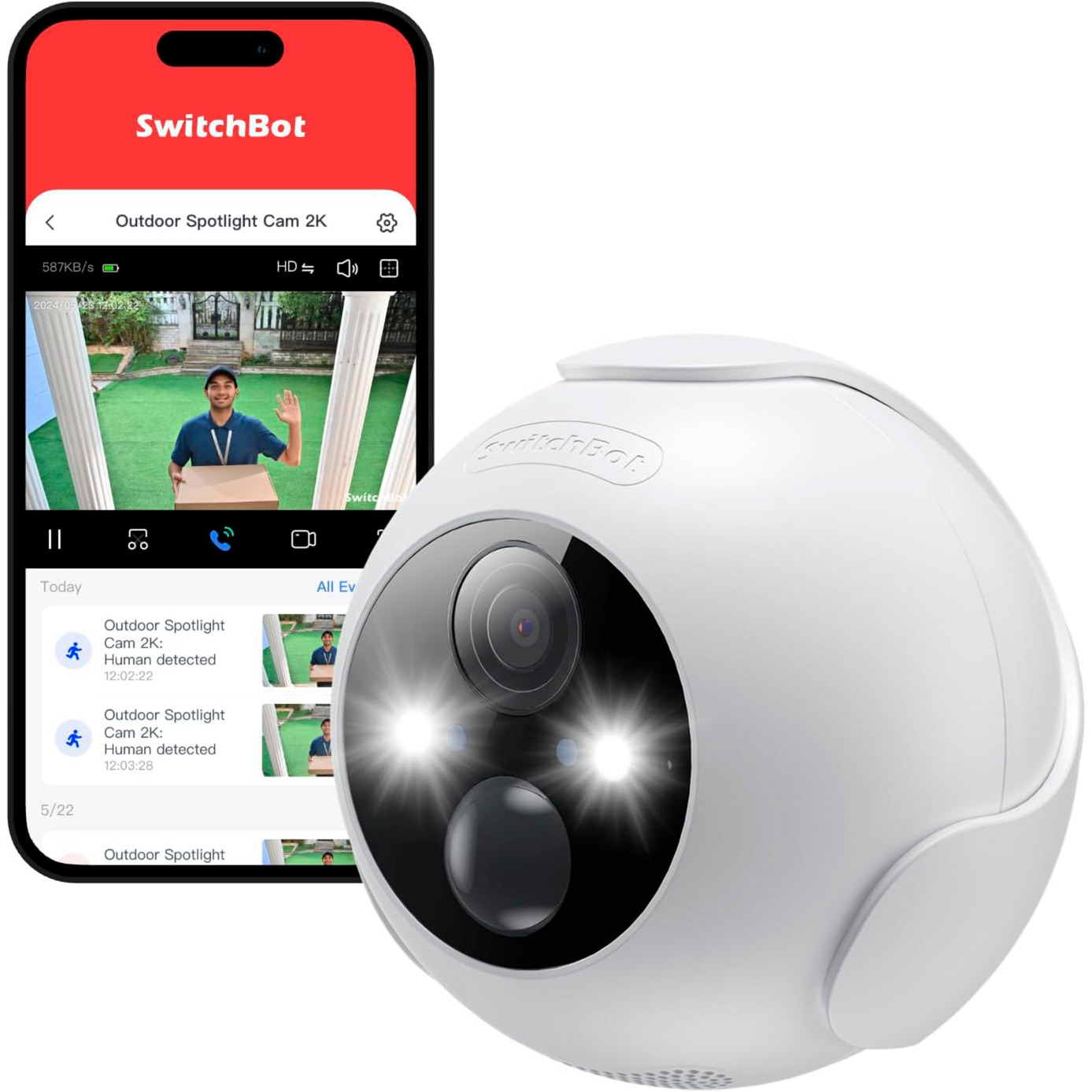 Outdoor Spotlight Cam 2K, Überwachungskamera