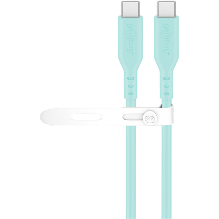 USB 2.0 Silikonkabel türkis, USB-C Stecker > USB-C Stecker