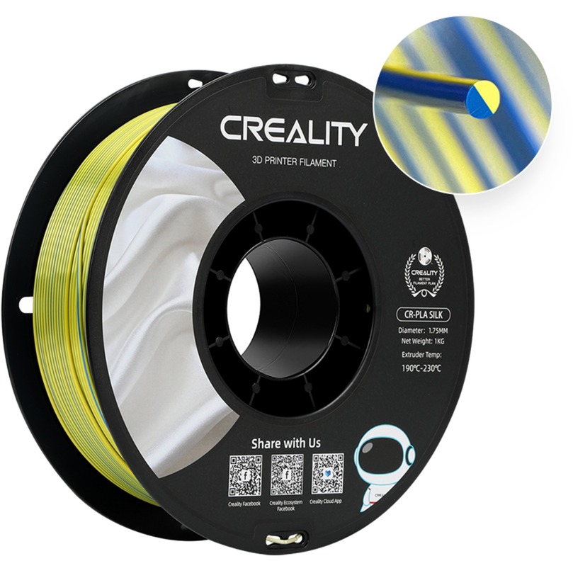 CR-Silk PLA Filament Blau/Gelb, 3D-Filament